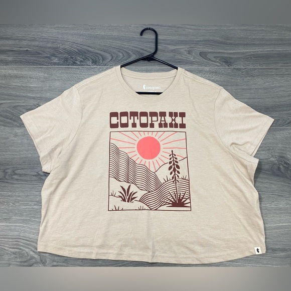 cotopaxi Tops - Cotopaxi Women’s Western Hills Cropped Tshirt Tan Sz XLarge